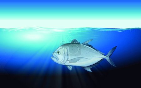 Téléchargez les illustrations : Illustration vectorielle du poisson de Trevalley - en licence libre de droit