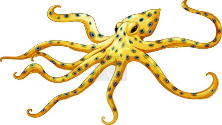 Illustration for Blue-ringed octopus, graphic vector illustration - Royalty Free Image