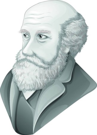 Ilustración de Charles Darwin, ilustración vectorial gráfica - Imagen libre de derechos