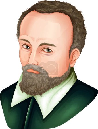 Téléchargez les illustrations : Johannes Kepler, illustration vectorielle graphique - en licence libre de droit