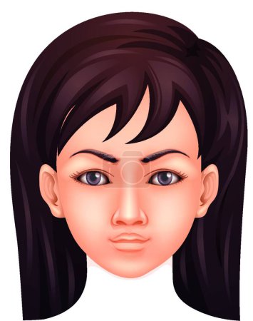 Illustration for Human face, graphic vector illustration - Royalty Free Image