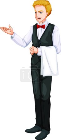 Illustration for Illustration of the smiling waiter - Royalty Free Image