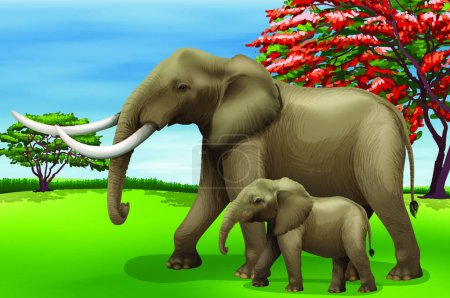 Illustration for Illustration of the Elephant - Royalty Free Image