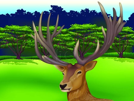 Illustration for Illustration of the Deer - Royalty Free Image