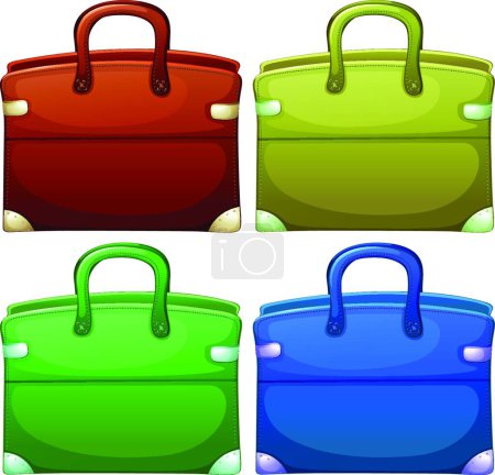 Illustration for Illustration of the Four handheld bags - Royalty Free Image