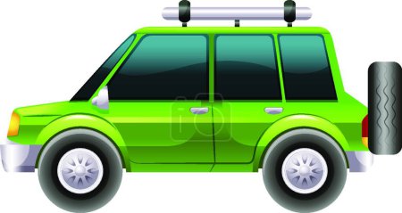 Téléchargez les illustrations : Illustration de la camionnette verte - en licence libre de droit