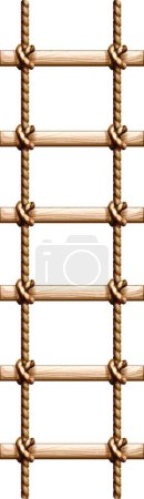 Illustration for "A ladder made of wood and rope" - Royalty Free Image