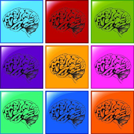 Illustration for Illustration of the Brain icons - Royalty Free Image