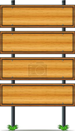 Illustration for Illustration of the Wooden empty signboards - Royalty Free Image