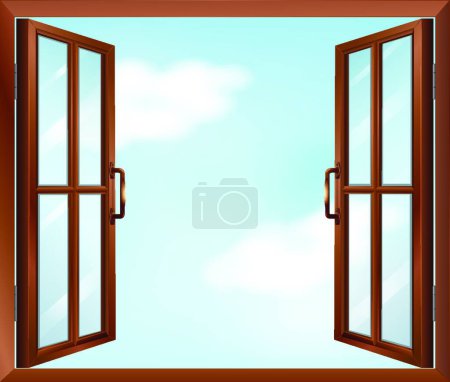 Illustration for Illustration of the house window - Royalty Free Image