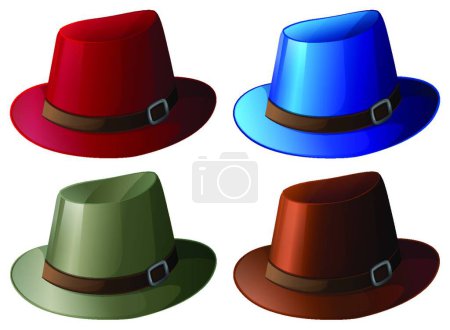 Illustration for Illustration of the Four colorful hats - Royalty Free Image