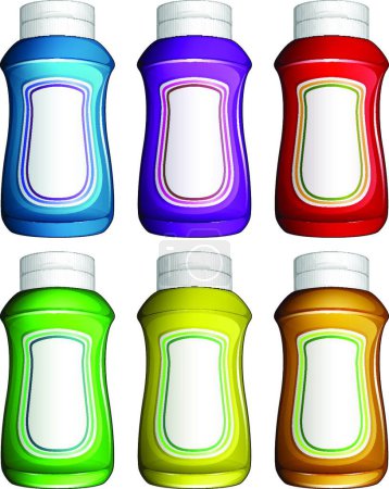 Illustration for Illustration of the Colourful water jugs - Royalty Free Image