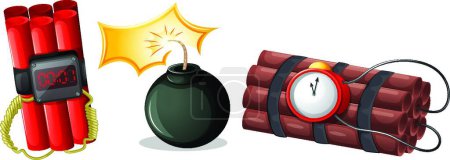 Ilustración de Ilustración de las bombas explosivas - Imagen libre de derechos