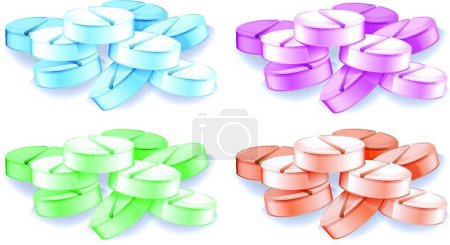 Illustration for Illustration of the Coloured pills - Royalty Free Image