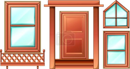 Ilustración de Ilustración de los diferentes diseños de puertas - Imagen libre de derechos
