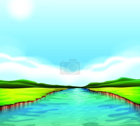 Illustration for Illustration of the flowing river - Royalty Free Image