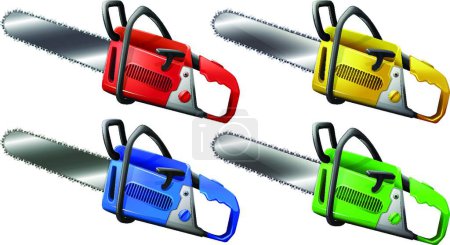 Illustration for Illustration of the Set of chainsaws - Royalty Free Image