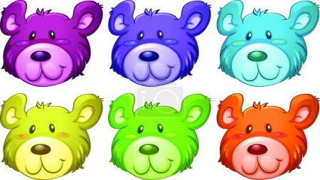 Illustration for Illustration of the Cute bear heads - Royalty Free Image