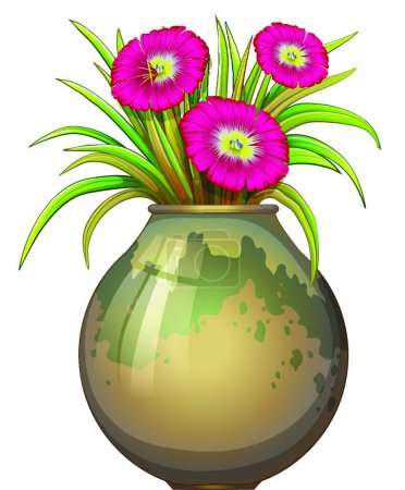 Téléchargez les illustrations : "Un grand pot avec des fleurs
" - en licence libre de droit