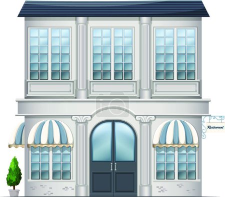 Illustration for Restaurant building, graphic vector illustration - Royalty Free Image