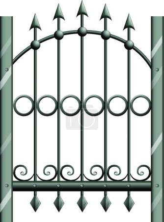Illustration for Steel gate, graphic vector illustration - Royalty Free Image