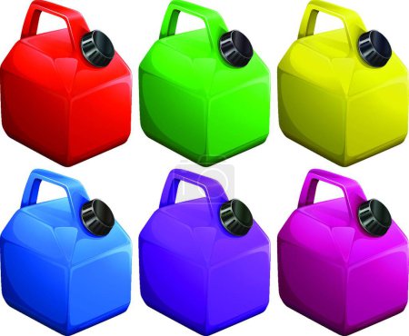 Illustration for Colorful gas containers, graphic vector illustration - Royalty Free Image