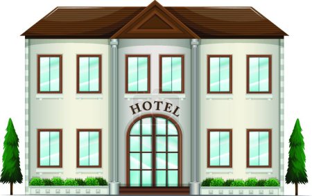 Téléchargez les illustrations : Hotel, illustration vectorielle graphique - en licence libre de droit