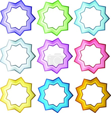 Ilustración de "Colorido conjunto de estrellas
" - Imagen libre de derechos
