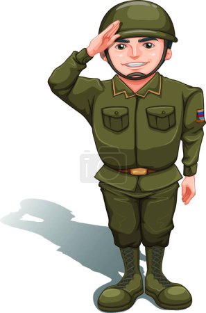 Ilustración de Guapo soldado, ilustración vectorial gráfica - Imagen libre de derechos