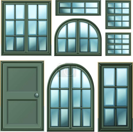 Ilustración de Diseño de ventanas diferentes, ilustración vectorial gráfica - Imagen libre de derechos