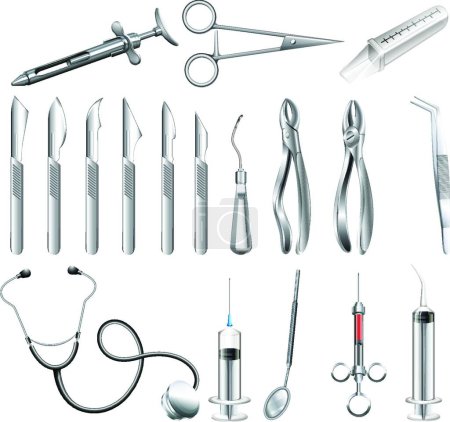 Illustration for Dental tools, graphic vector illustration - Royalty Free Image