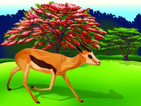 Illustration for A deer, graphic vector illustration - Royalty Free Image
