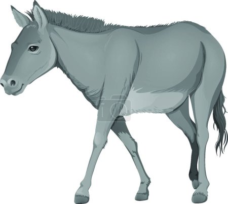 Ilustración de Burro gris, ilustración vectorial gráfica - Imagen libre de derechos