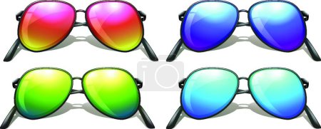 Ilustración de Gafas de sol de colores, ilustración vectorial gráfica - Imagen libre de derechos