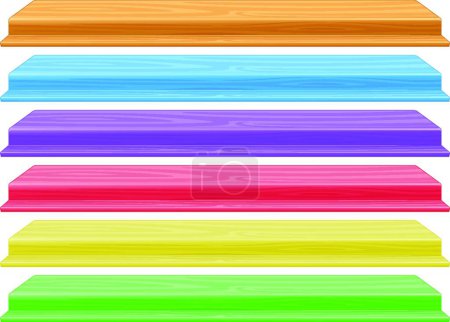 Illustration for Colourful shelves, graphic vector illustration - Royalty Free Image