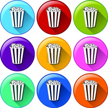 Illustration for Popcorn icons, simple vector illustration - Royalty Free Image
