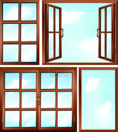 Ilustración de Diferentes diseños de ventana vector ilustración - Imagen libre de derechos
