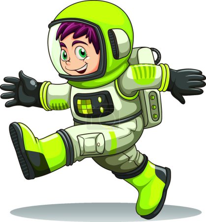 Illustration for A happy astronaut vector illustration - Royalty Free Image