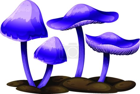 Téléchargez les illustrations : Illustration vectorielle des champignons violets - en licence libre de droit