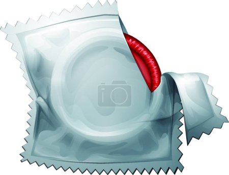 Illustration for A red condom vector illustration - Royalty Free Image