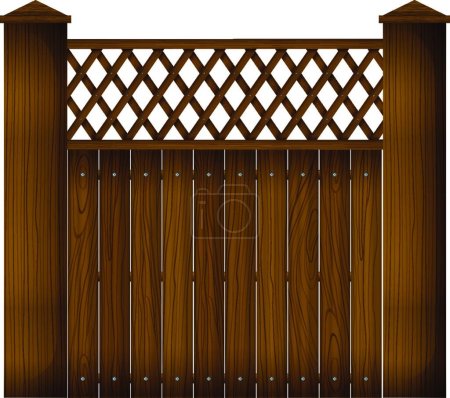 Illustration for A wooden gate vector illustration - Royalty Free Image