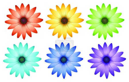 Ilustración de Conjunto con ilustración de flores, cubierta de fondo para espacio de copia, papel pintado de la tarjeta - Imagen libre de derechos