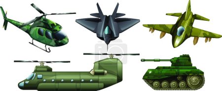 Téléchargez les illustrations : Illustration vectorielle des véhicules de combat - en licence libre de droit