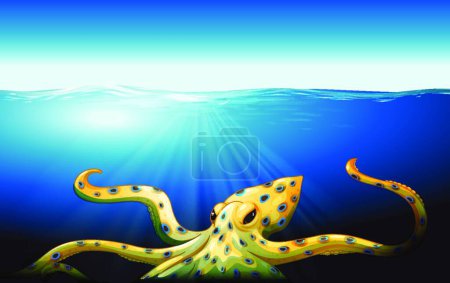 Ilustración de "A big octopus under the sea" - Imagen libre de derechos