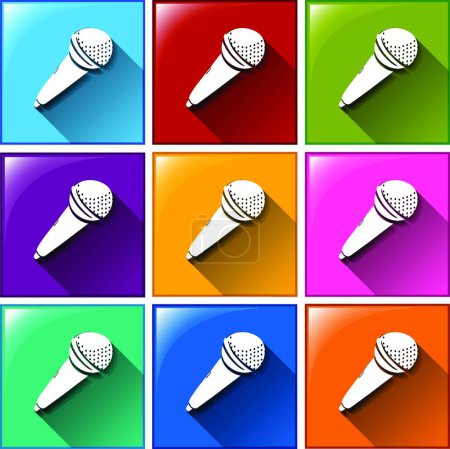 Illustration for Mic icons vector illustration - Royalty Free Image
