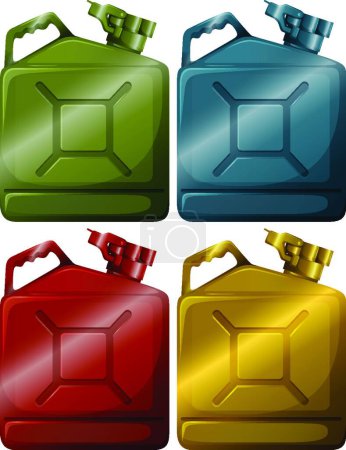 Illustration for Gasoline containers vector illustration - Royalty Free Image