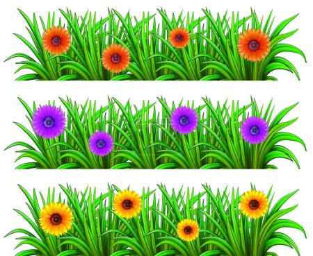 Illustration for Drawing flowers illustration, background for copy space - Royalty Free Image