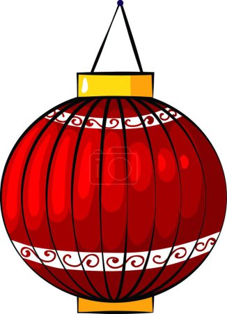 Ilustración de Linterna roja, ilustración simple del icono de la tela - Imagen libre de derechos