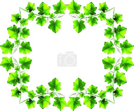 Illustration for Leafy border design vector illustration - Royalty Free Image