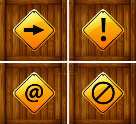 Illustration for Four different signs vector illustration - Royalty Free Image